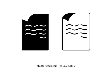 document symbol, black isolated silhouette