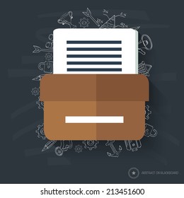 Document symbol design on blackboard background,clean vector