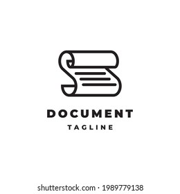 Document symbol logo design inspiration with letter S shape