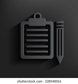 Document symbol on dark background,clean vector