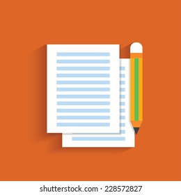 Document symbol on green background,clean vector