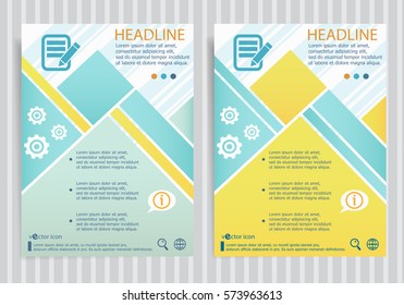 Document symbol on vector brochure flyer design layout template. Business modern template