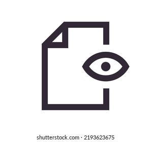 Document symbol and paper icon simple outline linear vector.