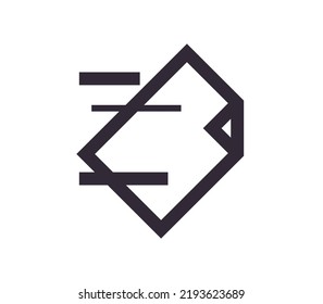 Símbolo de documento e icono de papel simple contorno de vector lineal.