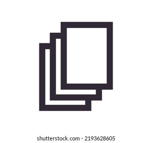 Símbolo de documento e icono de papel simple contorno de vector lineal.