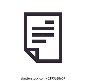 Document symbol and paper icon simple outline linear vector.