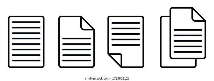 Document Symbol Set. Document vector icons isolated design.Edit document symbol, logo illustration. Flat style icons set. Vector