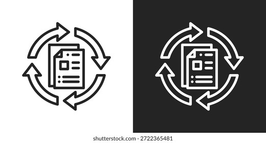 document sync Icon In Black And White Line Style