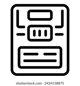 Document tag icon outline vector. Document break. Excursion skin