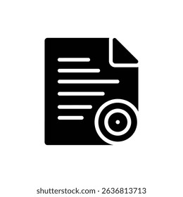 Document with Target Sheet Representing Aim and Goal Achievement in Business