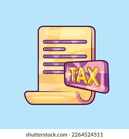Document with Tax Button. Business Document Illustration Vector