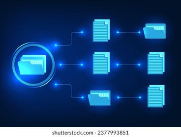 Tecnología de documentos El archivo de documento está dentro del círculo de tecnología conectado al documento. Reenvío de información de archivos de trabajo a otras personas de la organización a través de la red de Internet