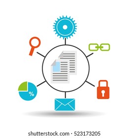 document technology social media concept vector illustration eps 10