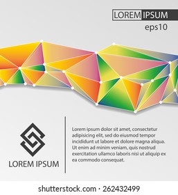 Document template with abstract triangles illustration