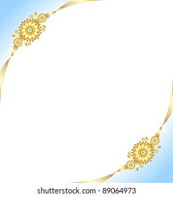 Document template with blue and golden floral background