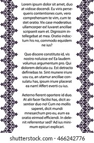 Document template. Template for invitation, paper, cover, banner, label, postcard, wedding card, frames. Paper with border.