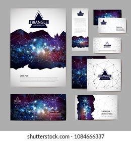 Document template with polygonal geometric space abstract background
