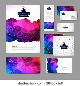 Document template with triangle geometric abstract background