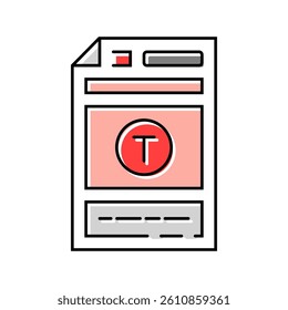 document templates technical writer color icon vector. document templates technical writer sign. isolated symbol illustration