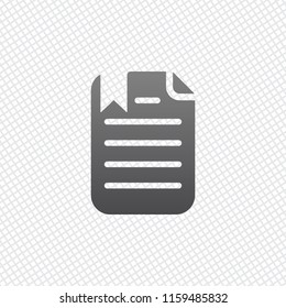 document with text and bookmark. On grid background