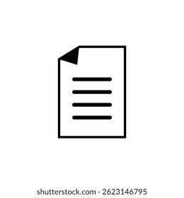 Document with text outlines placed on a blank background for illustration of written content