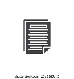 A document with a text vector icon. filled flat sign for mobile concept and web design. Write Paper glyph icon. Symbol, logo illustration. Vector graphics