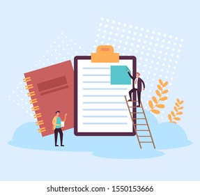 Document textbook paper concept. Vector flat graphic design illustration