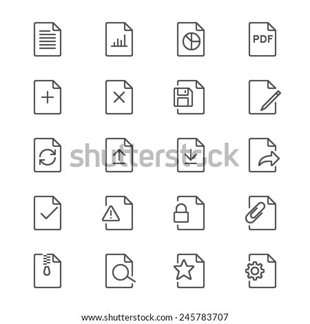 Document thin icons