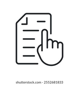 Document thin line icons. Perfect pixel on transparent background
