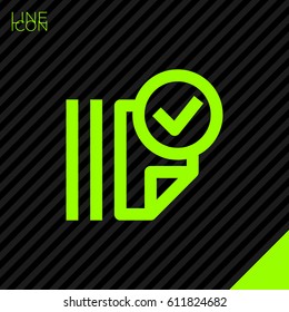 Document tick catalog line vector icon
