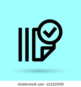Document tick catalog line vector icon
