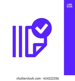 Document tick catalog line vector icon