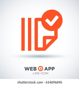 Document tick catalog line vector icon
