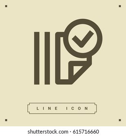 Document tick catalog line vector icon