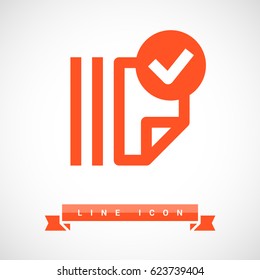 Document tick catalog line vector icon
