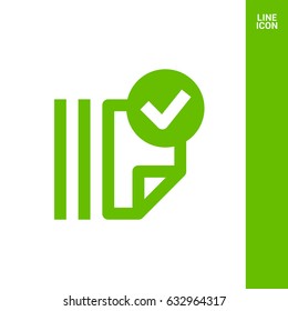 Document tick catalog line vector icon