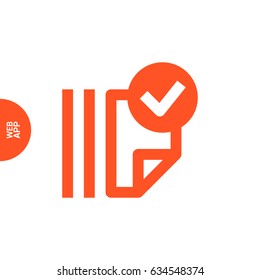 Document tick catalog line vector icon