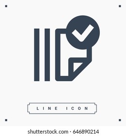 Document tick catalog line vector icon