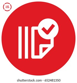 Document tick catalog line vector icon