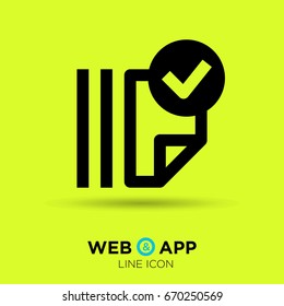Document tick catalog line vector icon