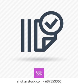 Document tick catalog line vector icon