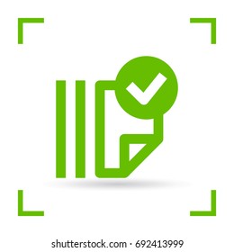 Document tick catalog line vector icon