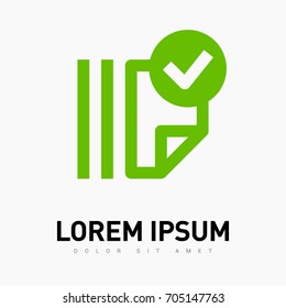 Document tick catalog line vector icon