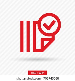 Document tick catalog line vector icon
