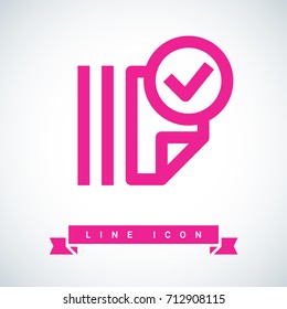 Document tick catalog line vector icon
