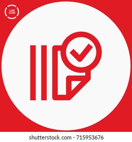 Document tick catalog line vector icon