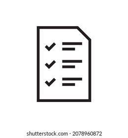 Document with tick line icon