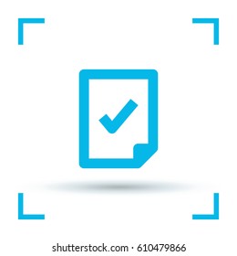 Document tick line vector icon