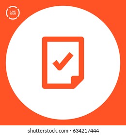 Document tick line vector icon