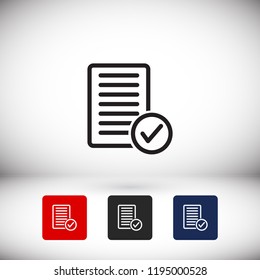 document tick vector icon